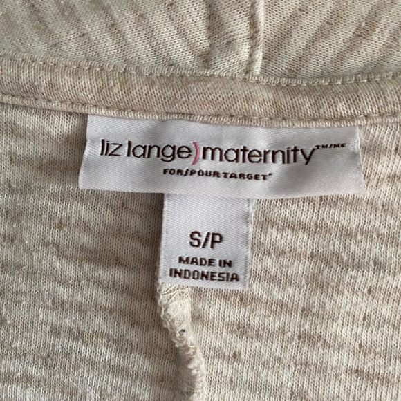 Liz Lange Maternity Drape Front Cardigan Waterfall Style size S/P Oatmeal color - Picture 9 of 11